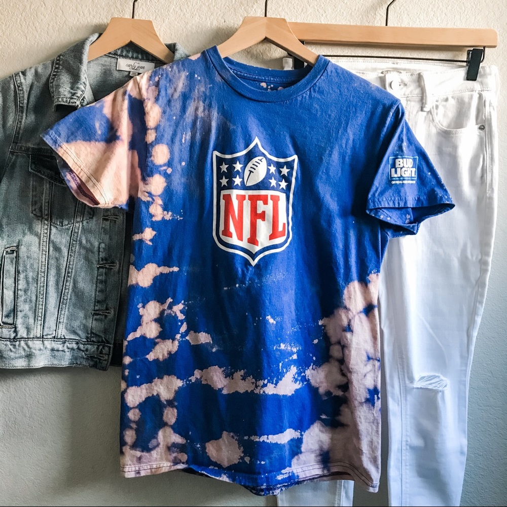 Custom Tie Dye NFL Football Bud Light Shirt, Blue